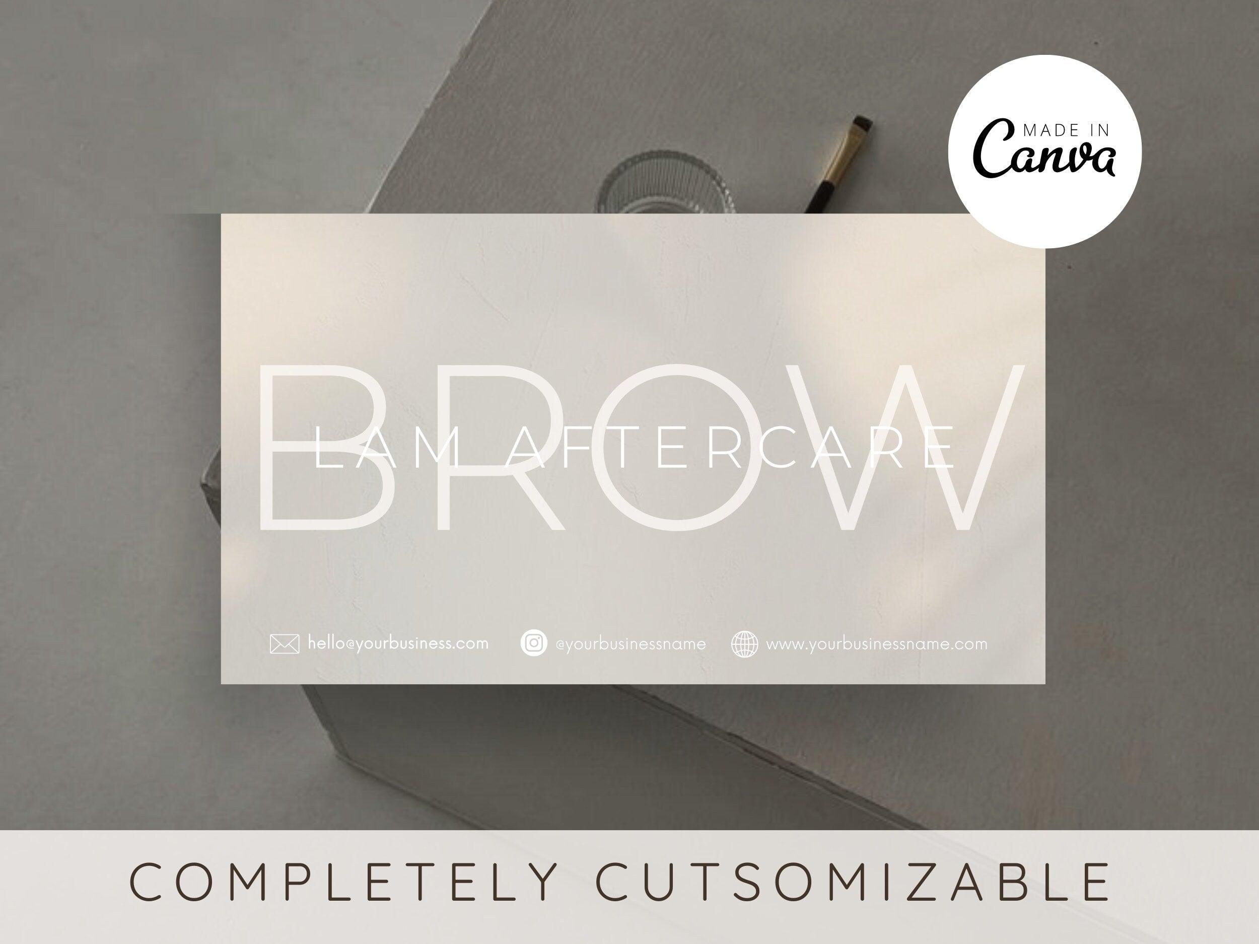Brow Lamination Aftercare Card Canva Template - Un-Stripped